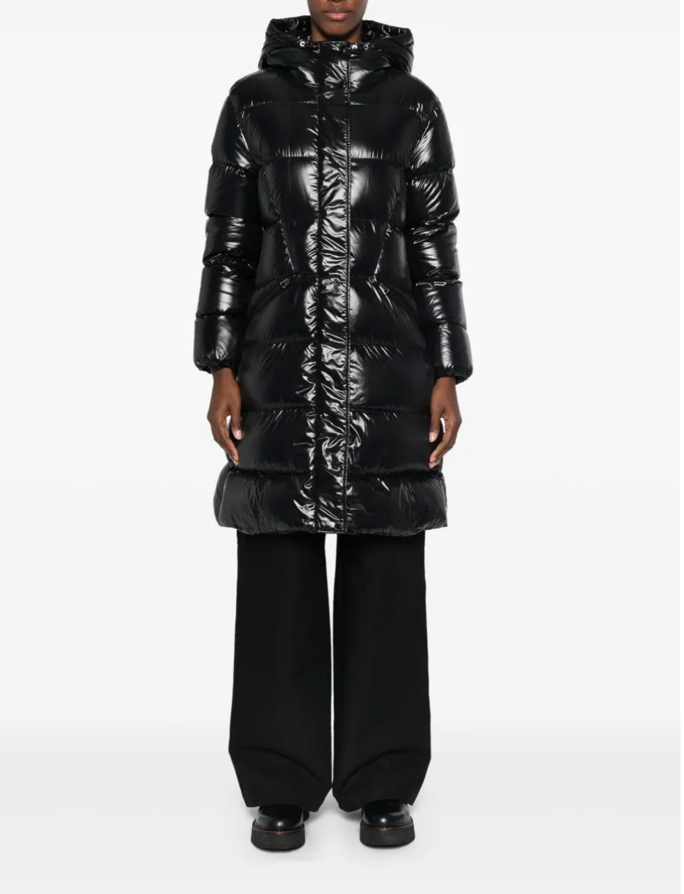 GUBBINO MONCLER DONNA NERO LUNGO