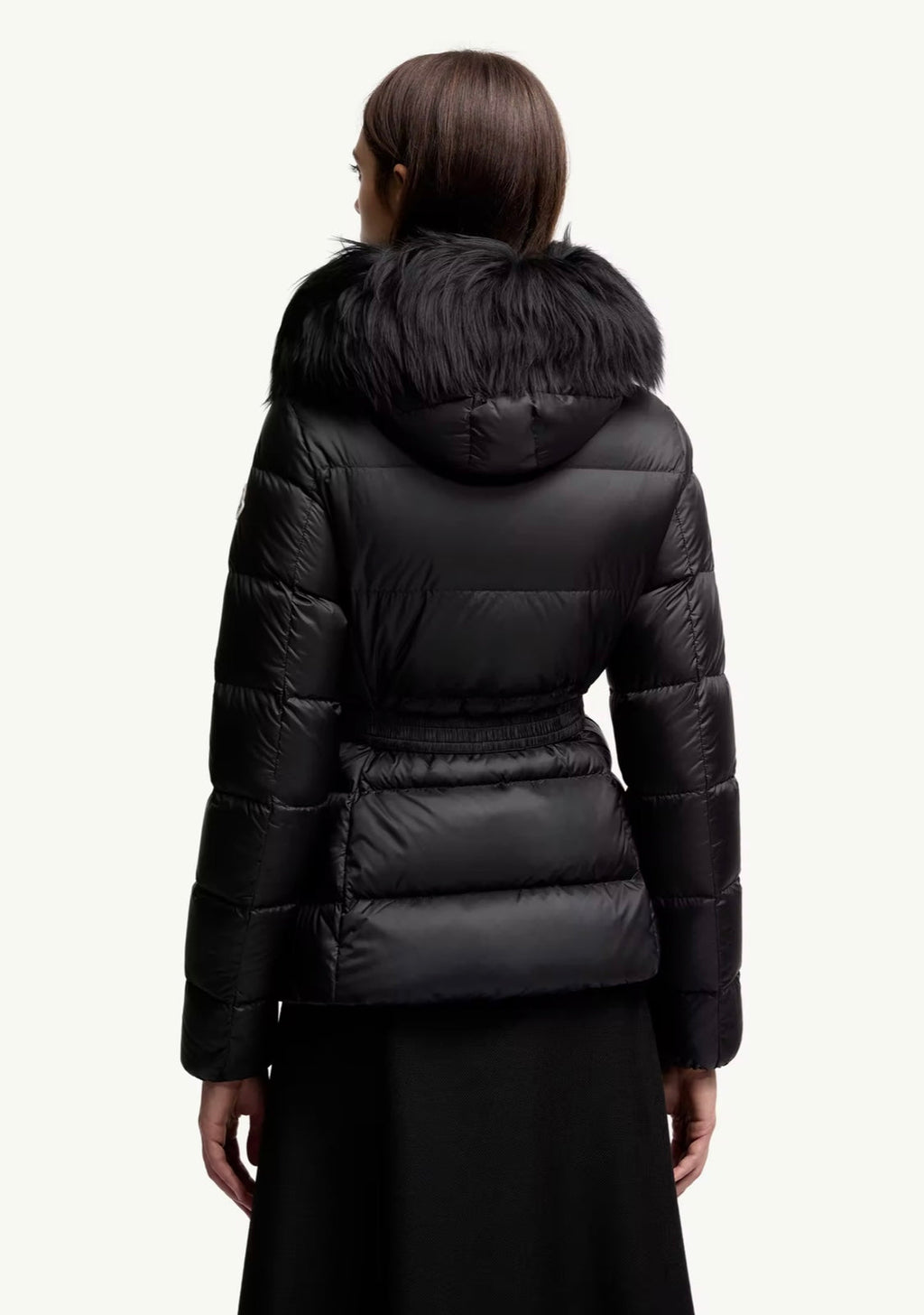 GUBBINO MONCLER DONNA NERO CON PELLICCIA NERA