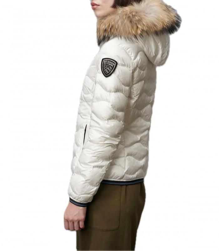 GIUBBINO BLAUER DONNA BIANCO CORTO CON PELLICCIA